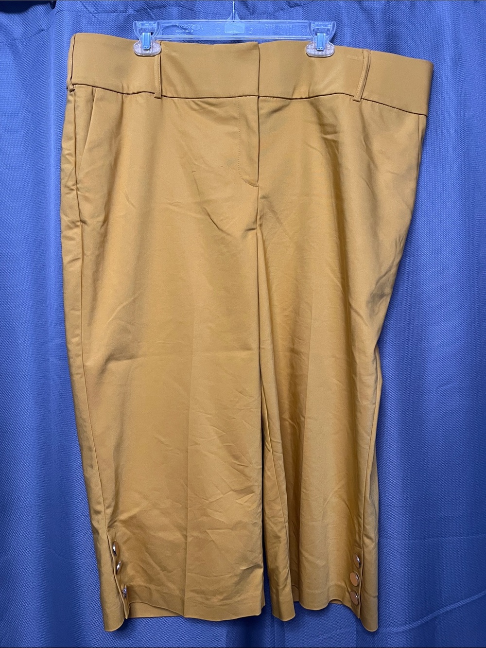 Lane Bryant Cropped Button-Hem Pants in Tan